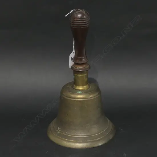 LARGE BRASS SCHOOL BELL H 270 MM