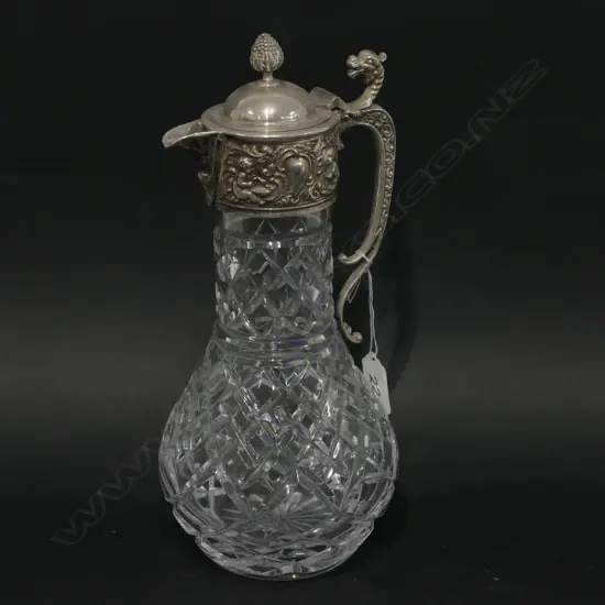 EP AND CRYSTAL CLARET JUG H 290 MM
