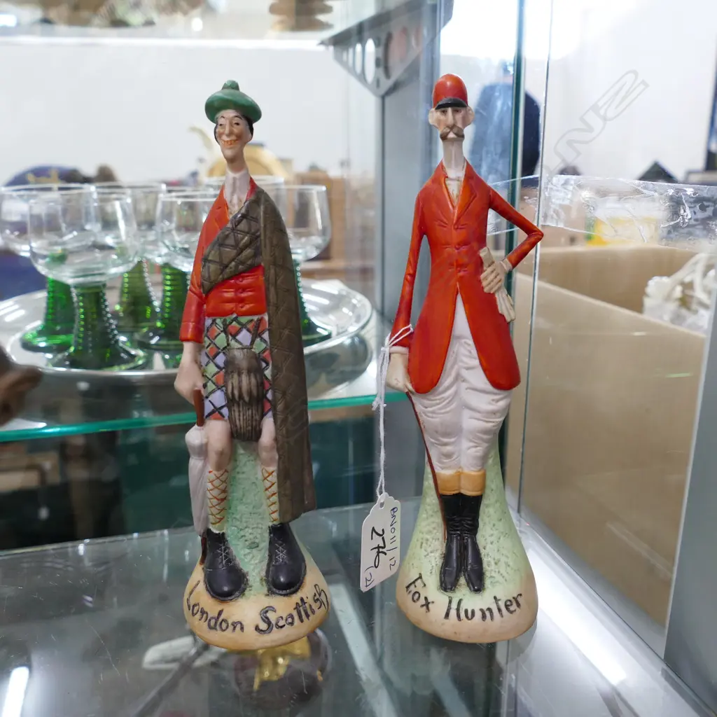 TWO GERMAN FIGURINES 190MM H 'FOX HUNTER' AND 'LONDON SCOTTISH' Image 1++