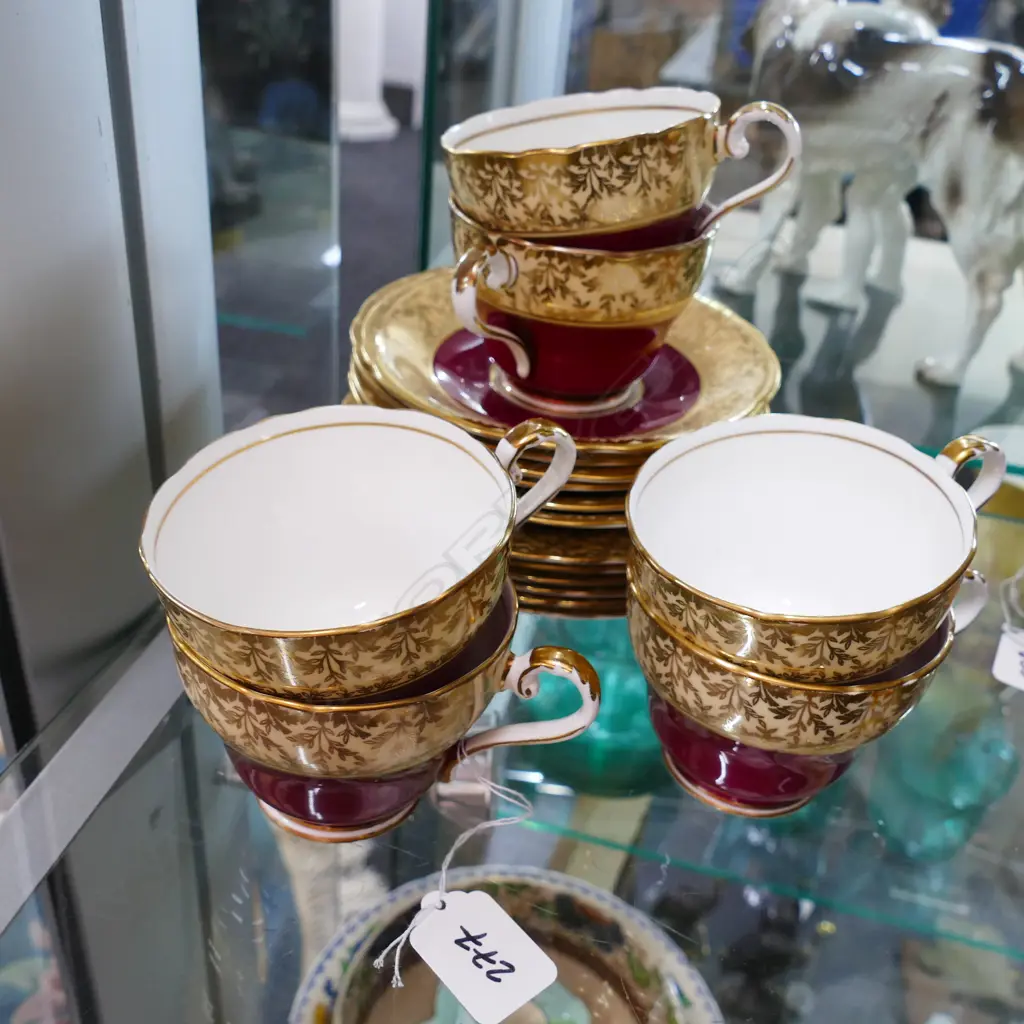 6X AYNSLEY BONA CHINA CUP AND SAUCERS  Image 1++