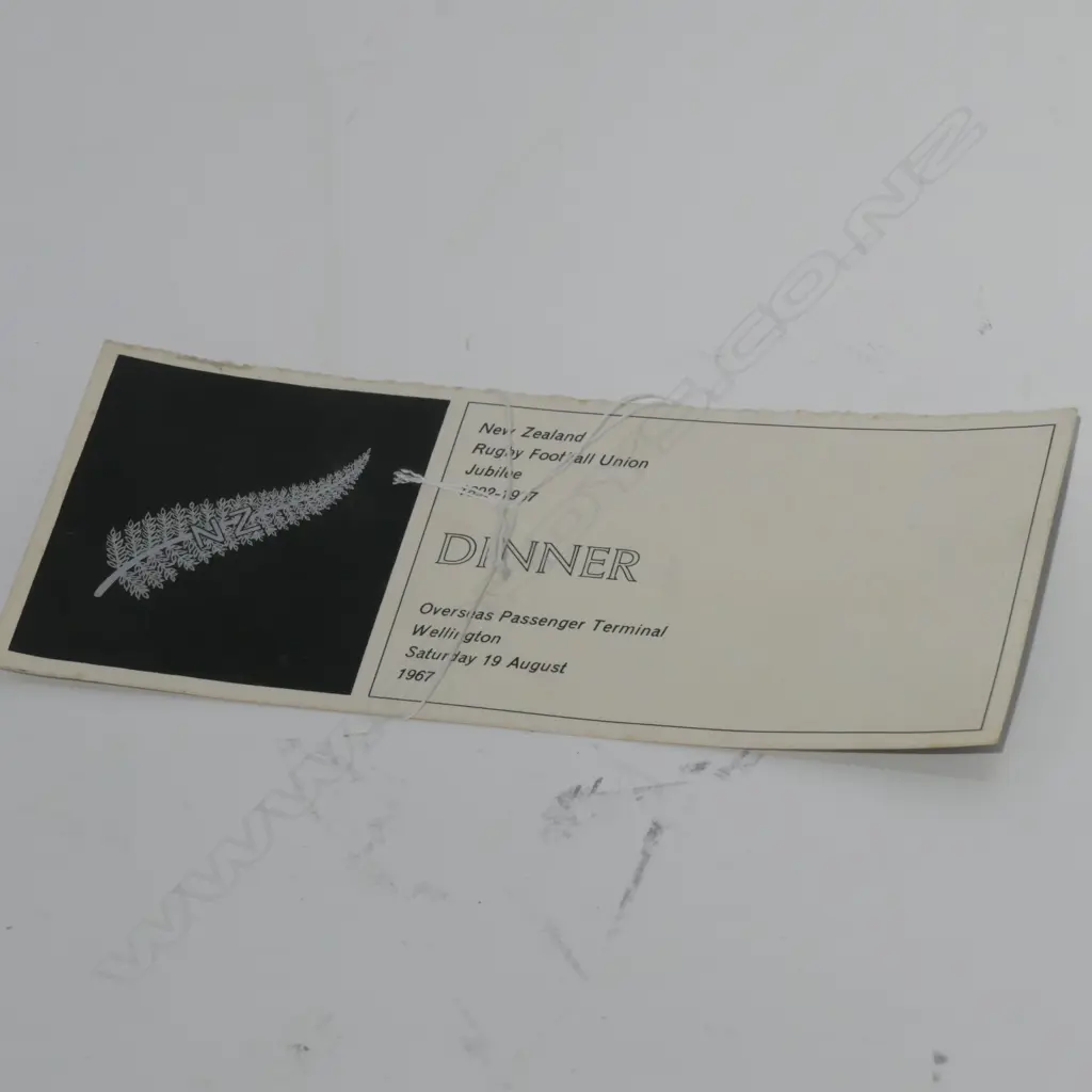 NZ RUGBY UNION JUBILEE DINNER INVITATION  Image 1++
