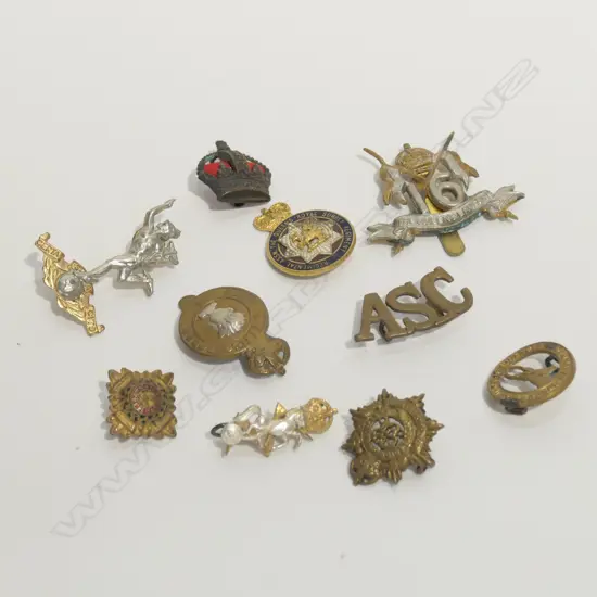 LOT ASST MILITARY BADGES QUEENS ROYAL ETC