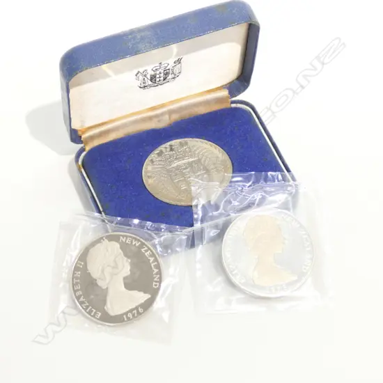 3 N.Z ONE DOLLAR COINS ONE BOXED