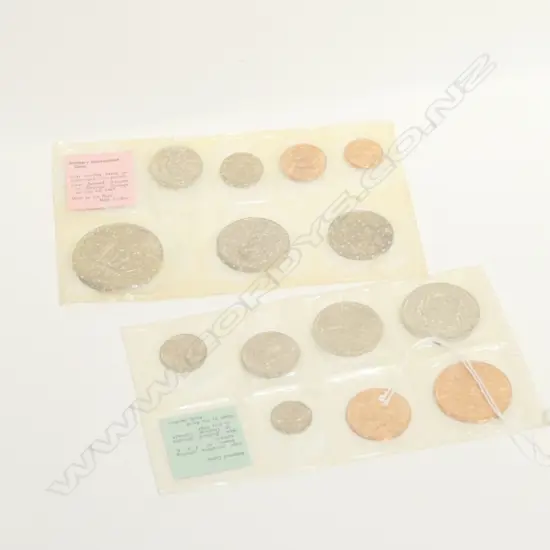 2 MINT SETS OF PRE DECIMAL +DECIMAL N.Z COINS