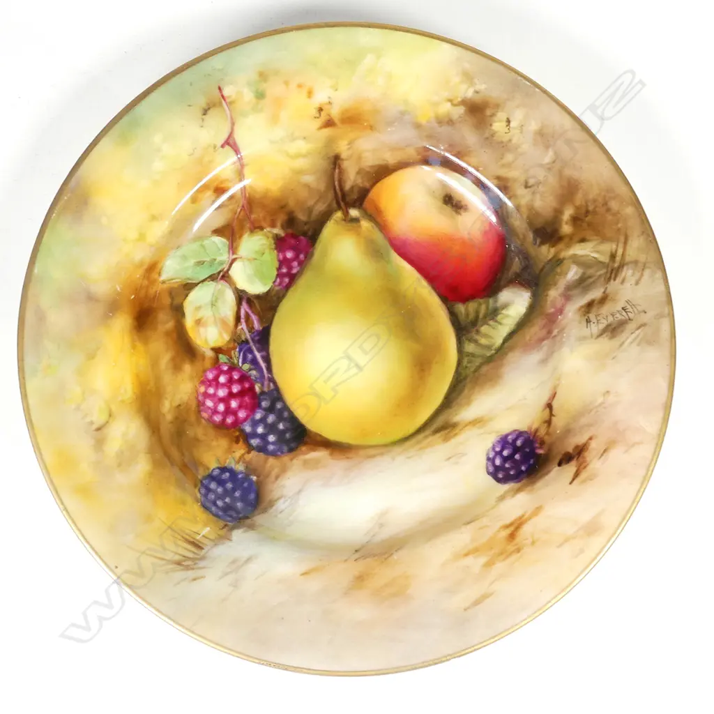 R. WORCESTER FRUIT SIDE PLATE SIGNED H. EVERETT 1926 Professional Restoration Image 1++