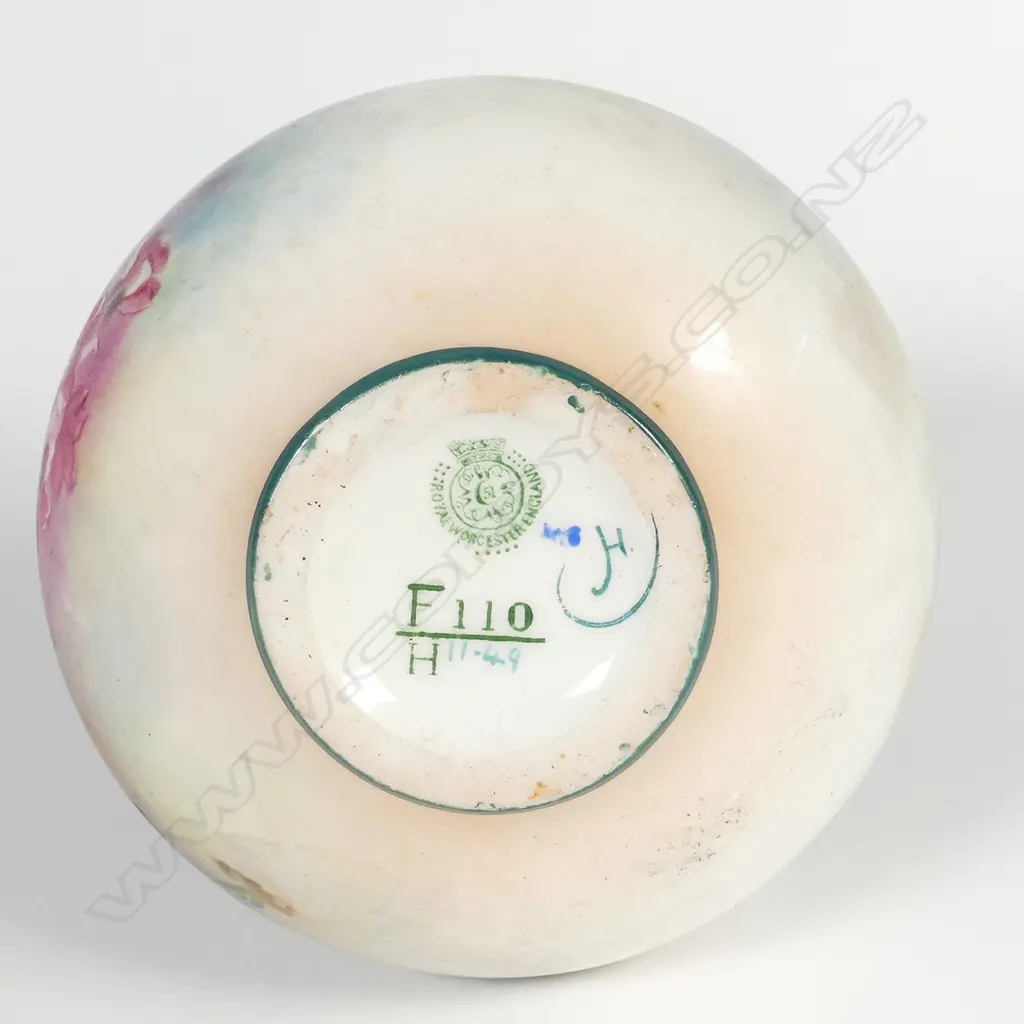 R. WORCESTER BLACKBERRY VASE, HADLEY, 1908 Professional Restoration Image 1++