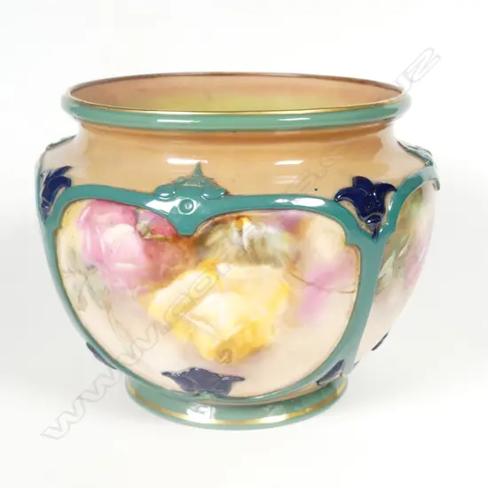R. WORCESTER TABLE JARDINIERE ROSES HADLEY SHAPE 140 X 110mm Professional Restoration