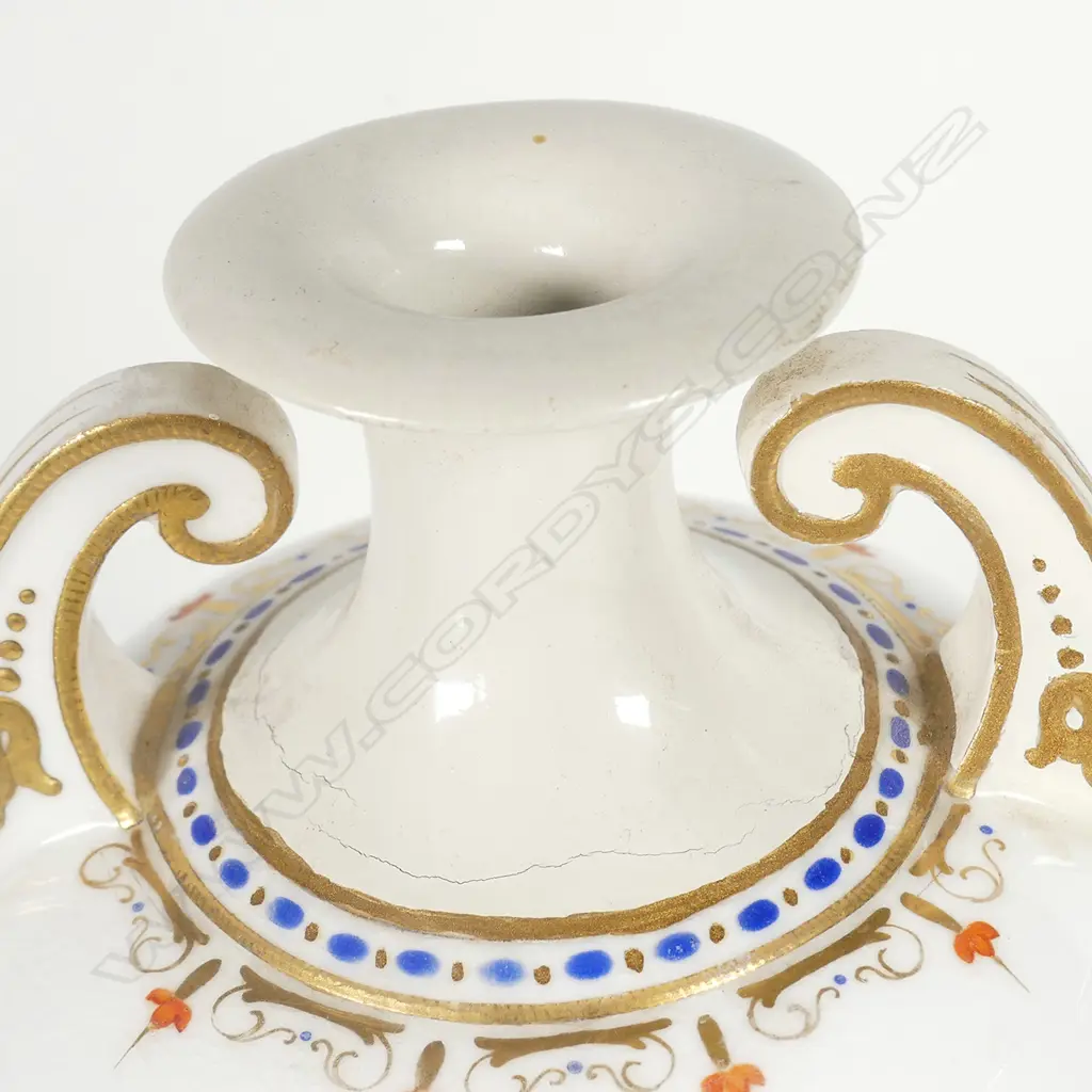 R. WORCESTER TWO HANDLED URN VASE KERR & BURNS Professional Repair H.210mm Image 1++