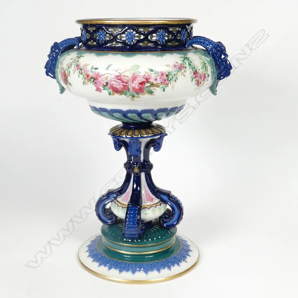 R. WORCESTER FLORAL VASE HADLEY SHAPE H.200mm Professional Restoration to base Image 1++