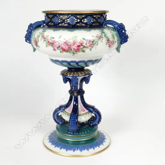 R. WORCESTER FLORAL VASE HADLEY SHAPE H.200mm Professional Restoration to base