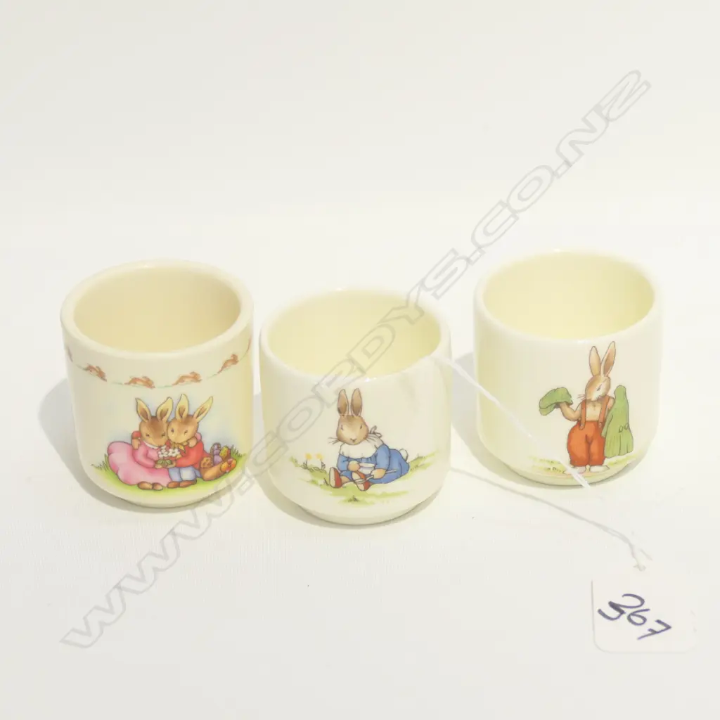 3 R/DOULTON BUNNYKINS EGG CUPS Image 1++