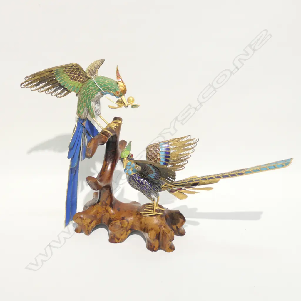 CLOISONNE BIRD SCULPTURE  H. 225MM Image 1++
