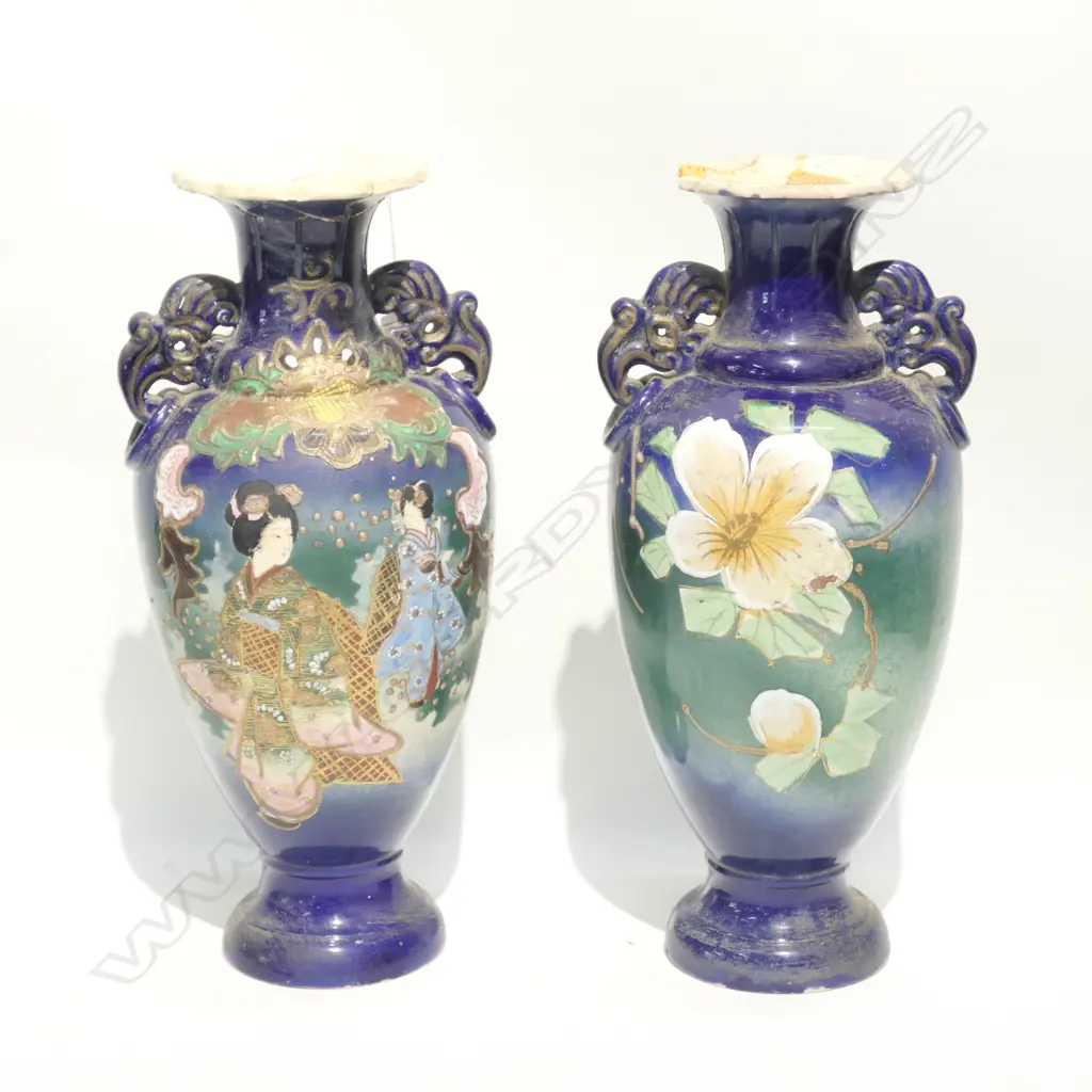 2 JAPANESE VASES C 1900 A/F H 380 MM Image 1++
