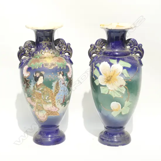 2 JAPANESE VASES C 1900 A/F H 380 MM