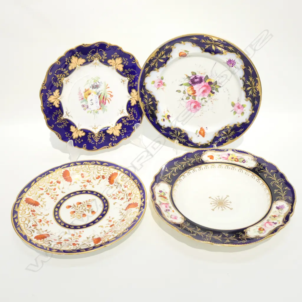 4 19THC QUALITY PLATES COALPORT ETC PAINTED FLORALS Image 1++