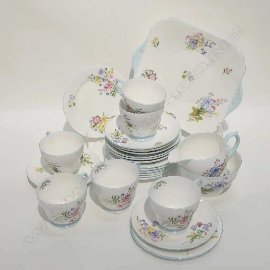 SHELLEY 'WILD FLOWER' TEASET - 6 PLACE, 25 PCE Image 1++