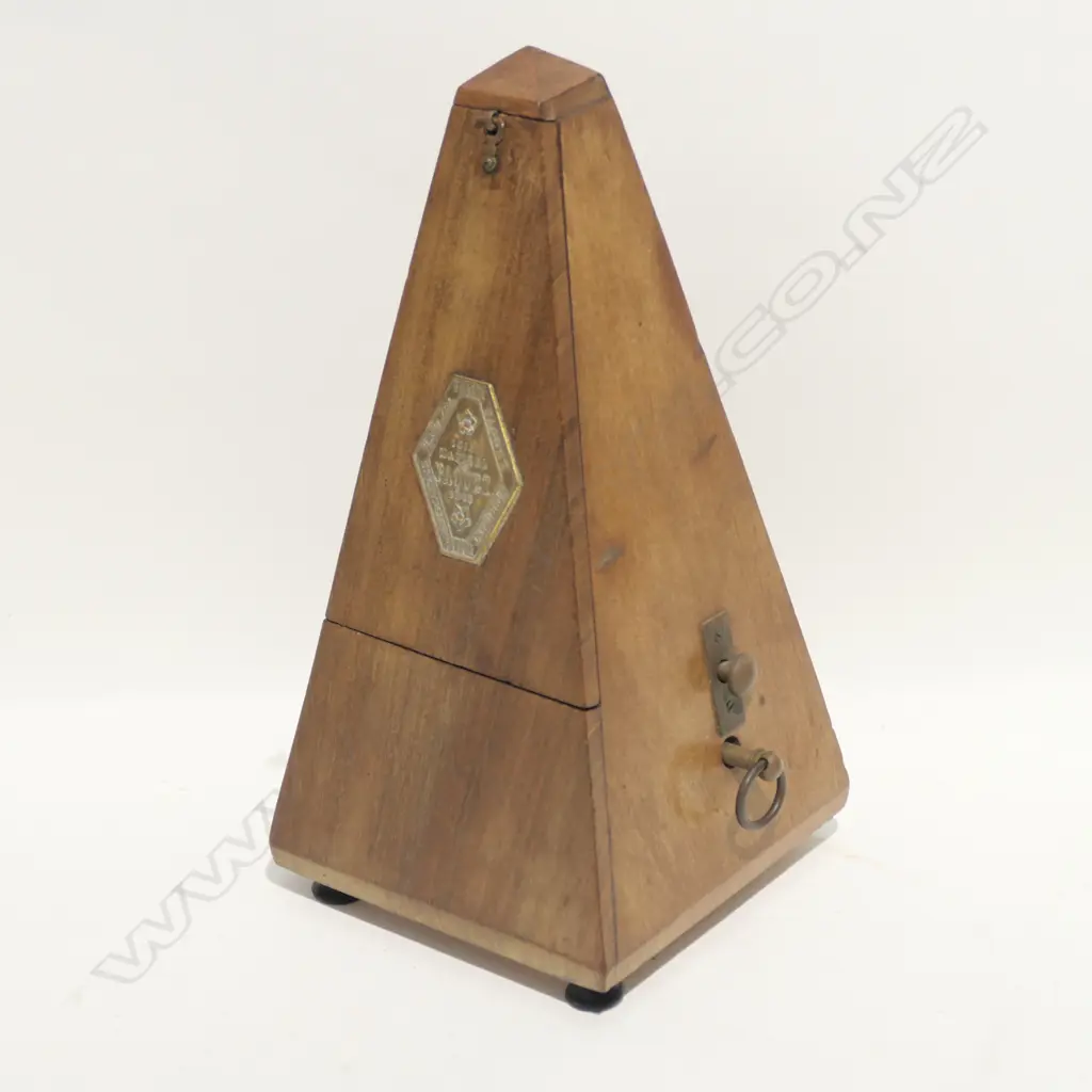 OLD FRENCH WALNUT METRONOME MAELZEL PAQUET H. 230MM Image 1++