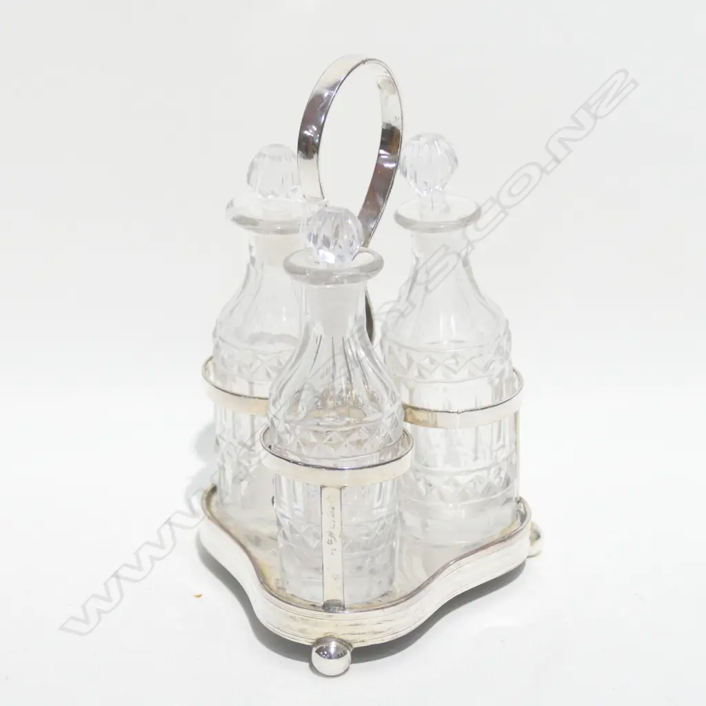 COPPER OVER SILVER CONDIMENT SET, COMPLETE Image 1++