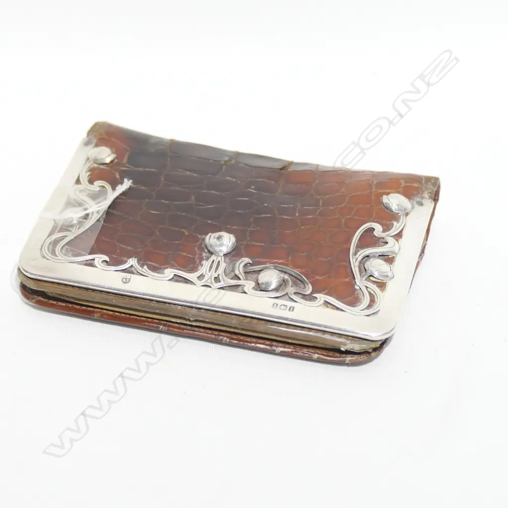 STG SILVER CROCODILE SKIN PURSE B 1908 Image 1++