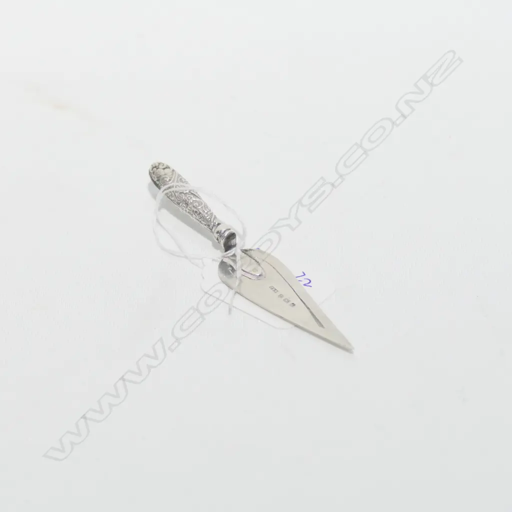 EDWARDIAN SILVER TROWEL SHAPE BOOK MARK, B'HAM 1908 Image 1++