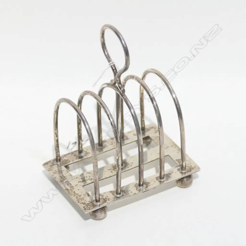 SILVER TOAST RACK 4 SLICE 106GMS Sheffield 1897 Image 1++