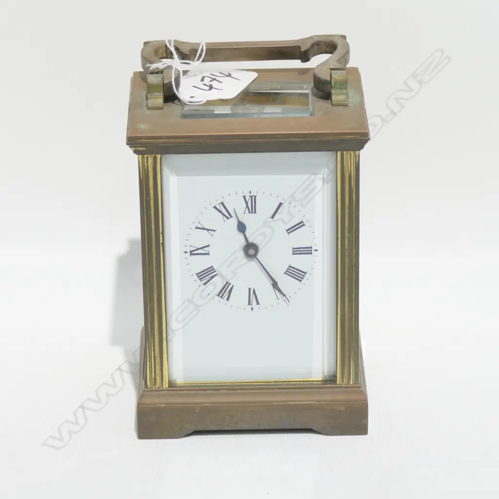 SWISS BRASS CASED CARRAIGE CLOCK H. 115MM Image 1++