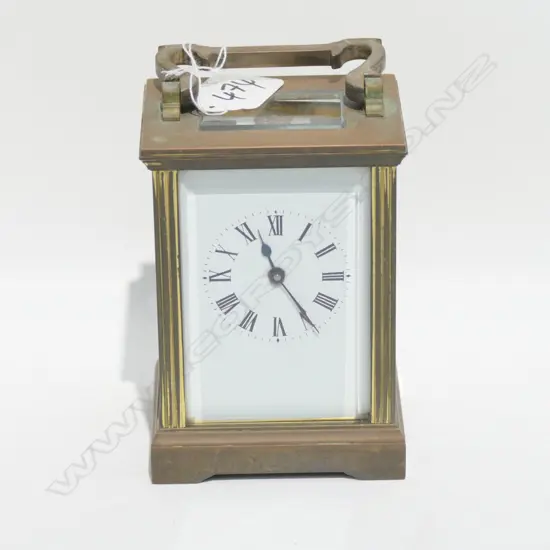 SWISS BRASS CASED CARRAIGE CLOCK H. 115MM