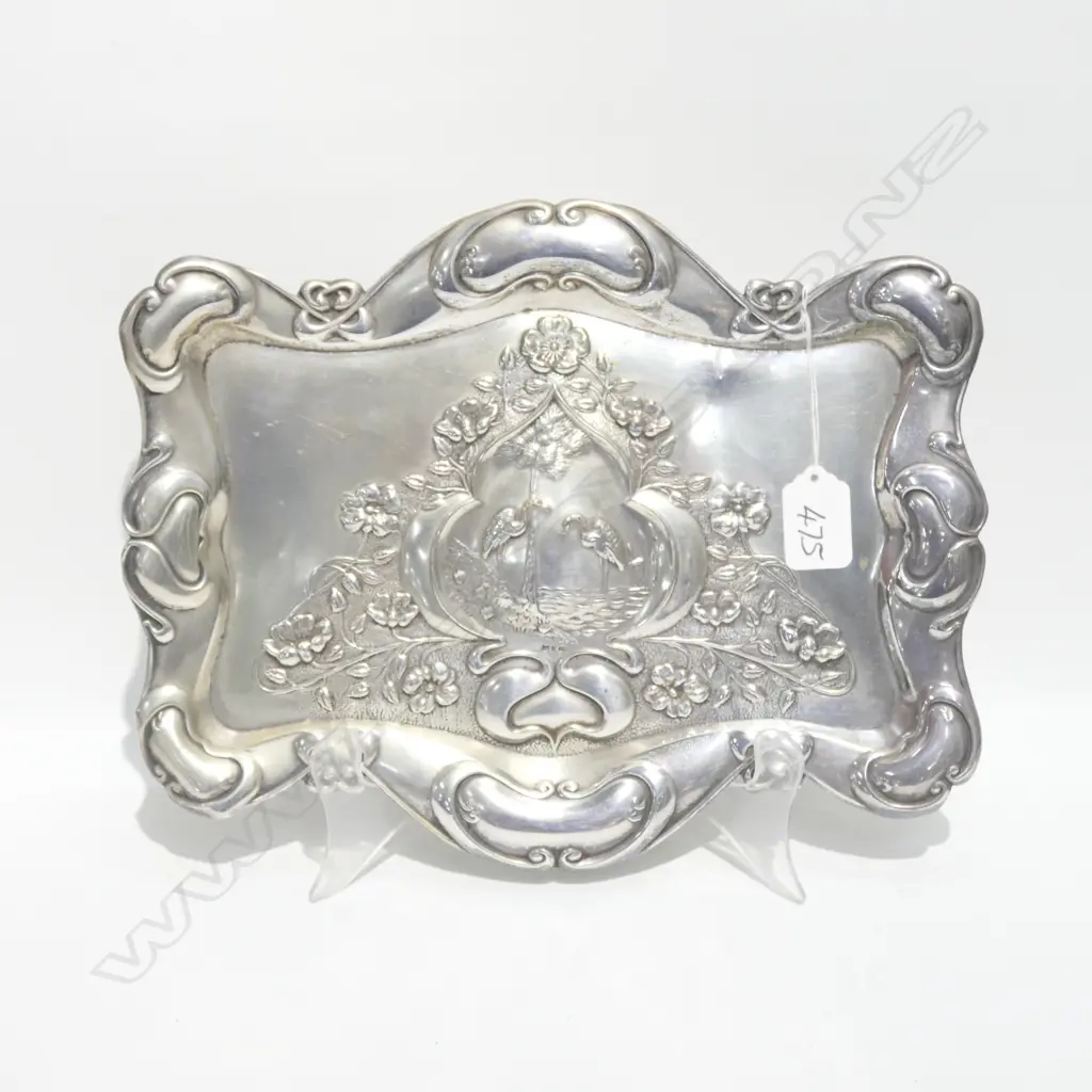 SILVER PLATE ART NOUVEAU DRESSING TABLE TRAY  Image 1++