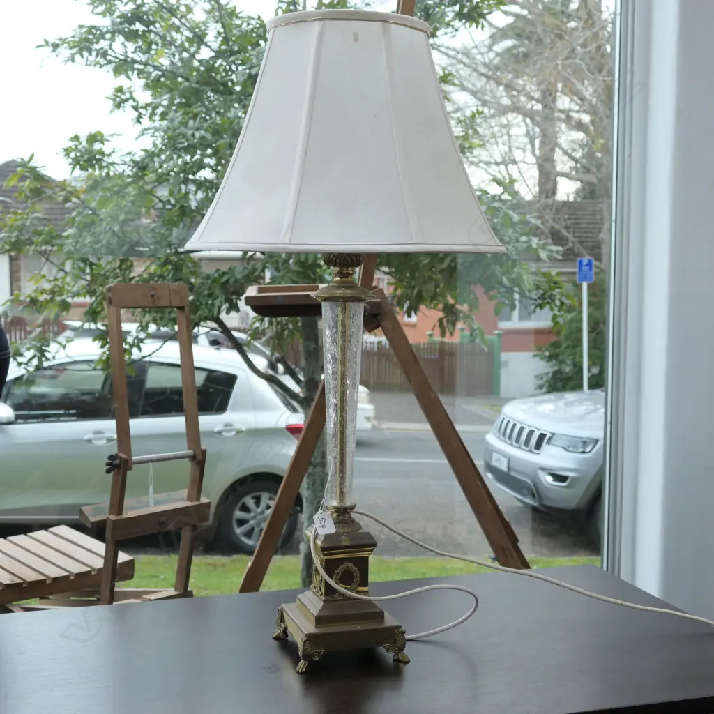 BRASS AND CRYSTAL TABLE LAMP H 830 MM Image 1++