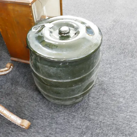 LARGE LIDDED BREAD CROCK H 350 MM