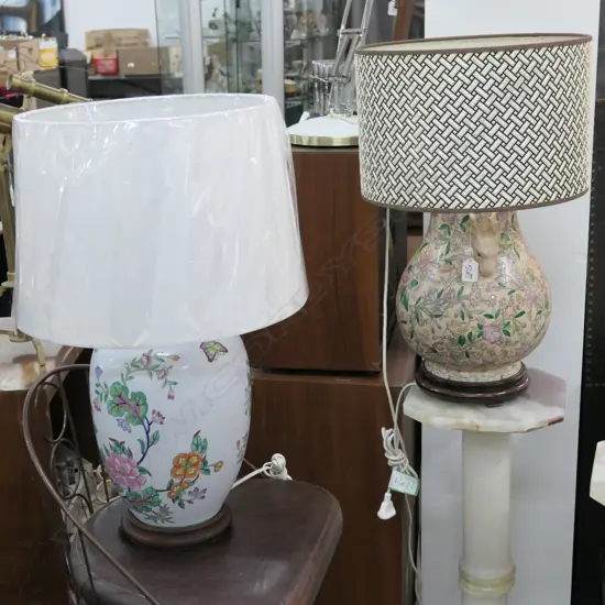 2 ORIENTAL LAMPS AND SHADES 