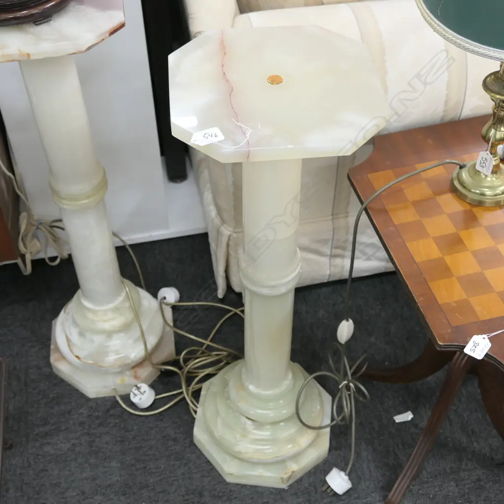 PR OF ALABASTER COLUMNS WITH INTERNAL LIGHTS H 800 MM Image 1++