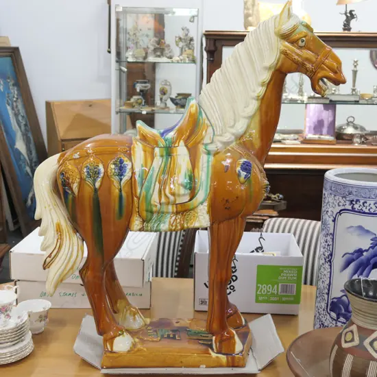 VERY LGE CHINESE TANG HORSE SANCAI GLAZE H.850mm