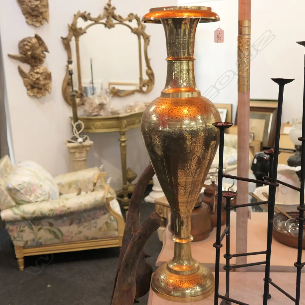 TALL INDIAN BRASS VASE H 750 MM Image 1++