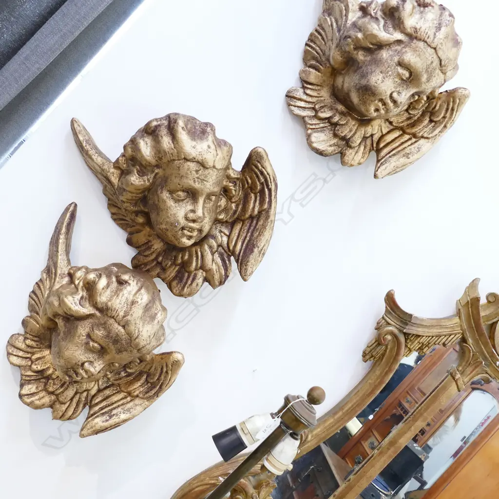 LOT ORNAMENTAL ANGEL HEADS Image 1++