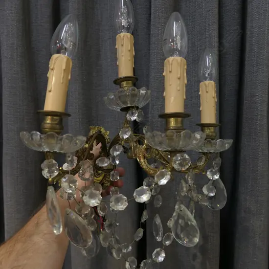 FRENCH STYLE 4 LIGHT WALL SCONCE W.350mm 3 ARM