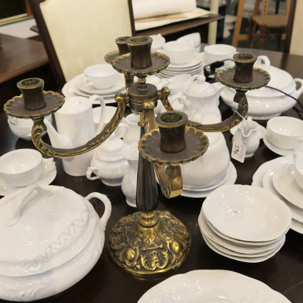 BRASS 4 BRANCH CANDELABRA H 380 MM  Image 1++