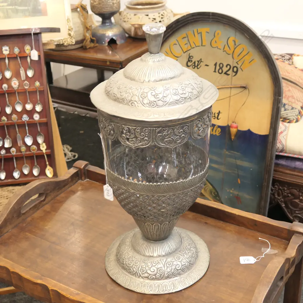 LARGE LIDDED GLASS CANISTER H  560 MM   Image 1++