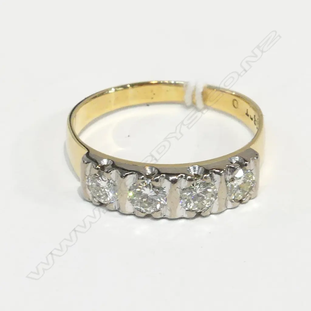 18CT GOLD FOUR STONE DIAMOND RING - insurance replacement $3290 Image 1++