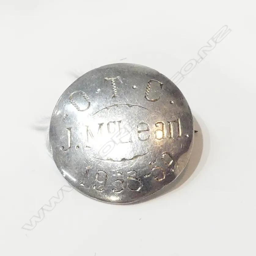 STG SILVER BADGE 'O. T. C. J. MCLEAN 1958-59'  Image 1++