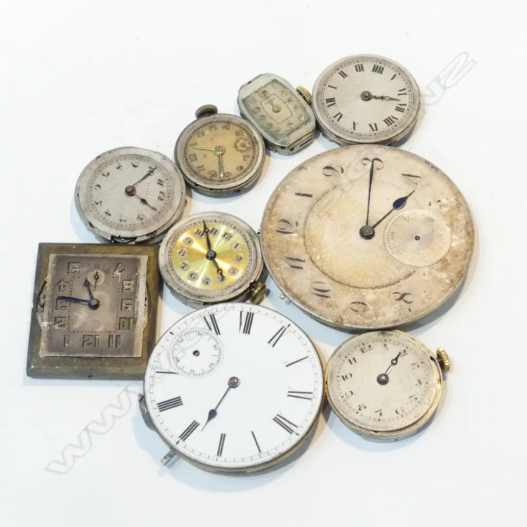 9 ASST WRIST AND POCKET WATCH MOVEMENTS Image 1++