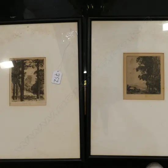 2 ENGRAVINGS TAUPO BY E.J.P.TURNER + MILFORD TRACK BY M MATTHEWS 120 X 100 MM