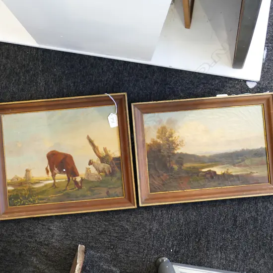 TWO ANTIQUE RURAL OILS
