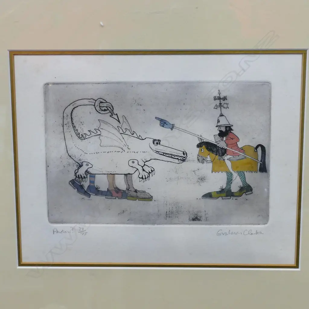 GRAHAM CLARKE (UK) LIMITED EDITION ETCHING 'PARDON?'  Image 1++