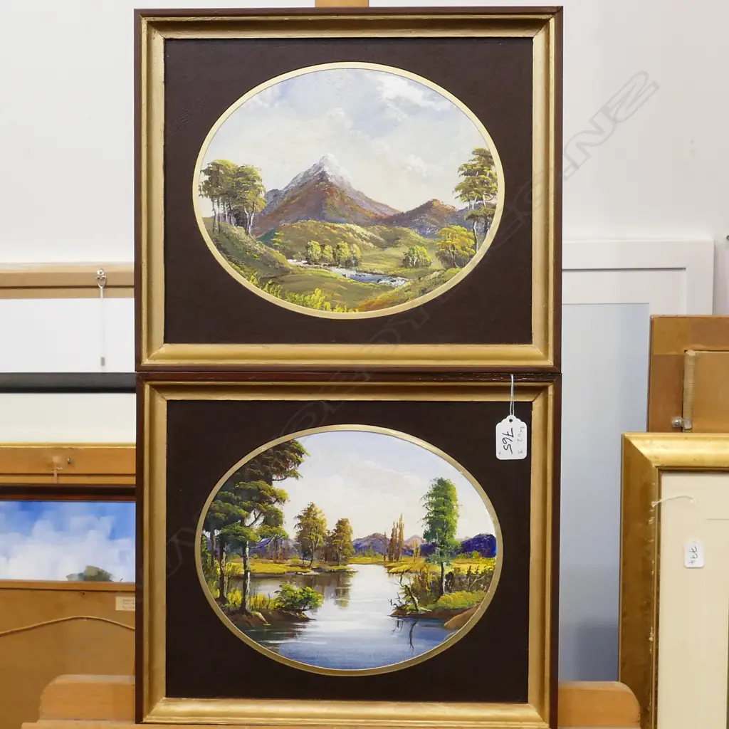 2 P. J. O'SULLIVAN OILS ON BOARD 'MT EGMONT' & 'SPRING CREEK, BLENHEIM' Image 1++