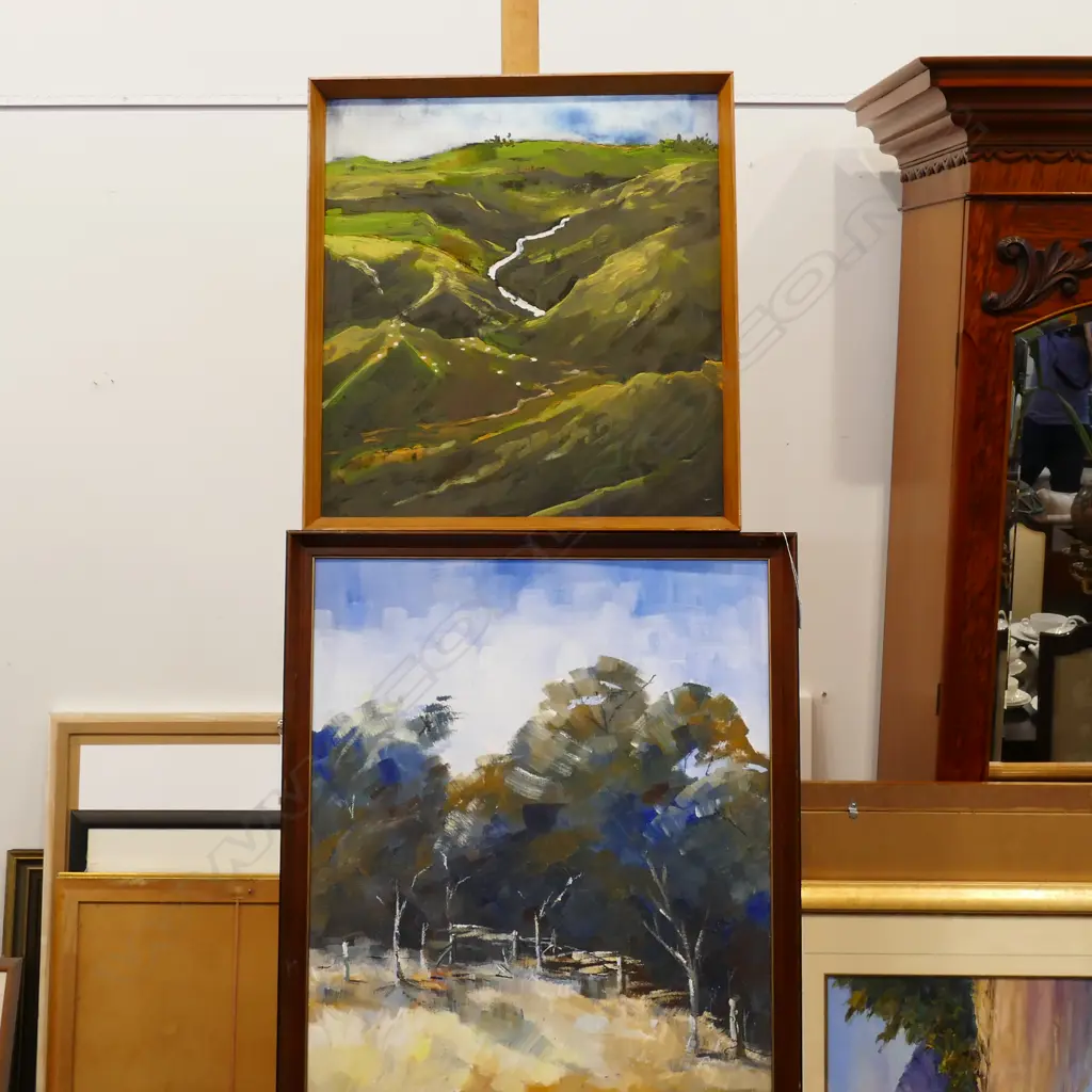 2 OIL PAINTINGS ONE SIGNED S.A RUDMAN Image 1++