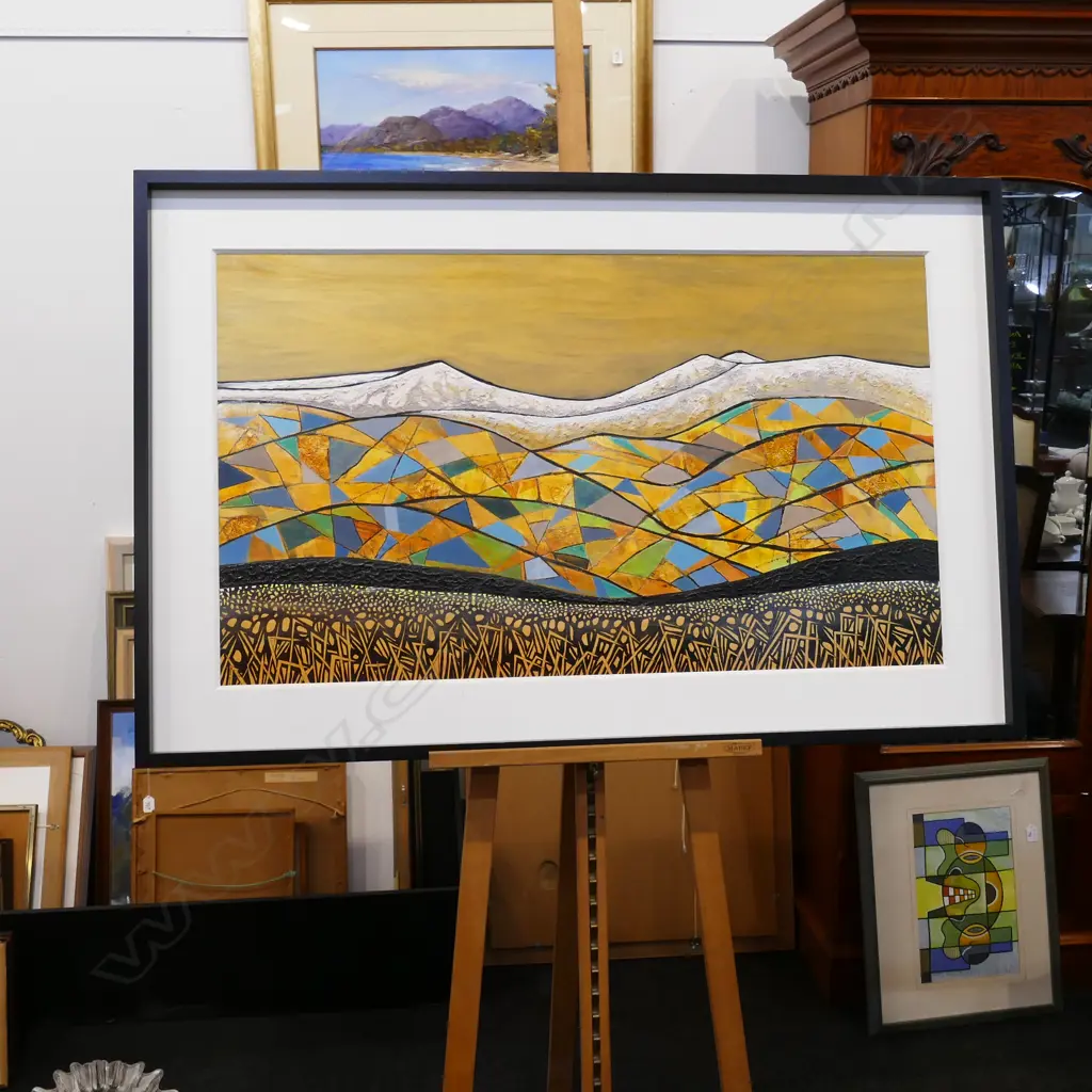 ESTHER DEXTER, ACRYLIC, 'PATCHED UP LANDS' (CENTRAL OTAGO) 2005 Image 1++