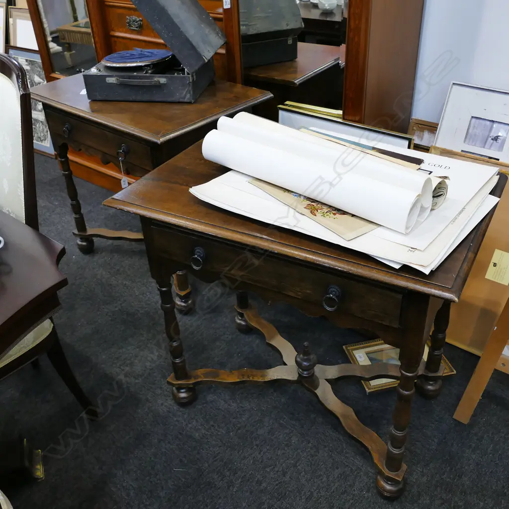 PAIR REPRODUCTION SPANISH STYLE TABLES 840MM W 760MM H Image 1++