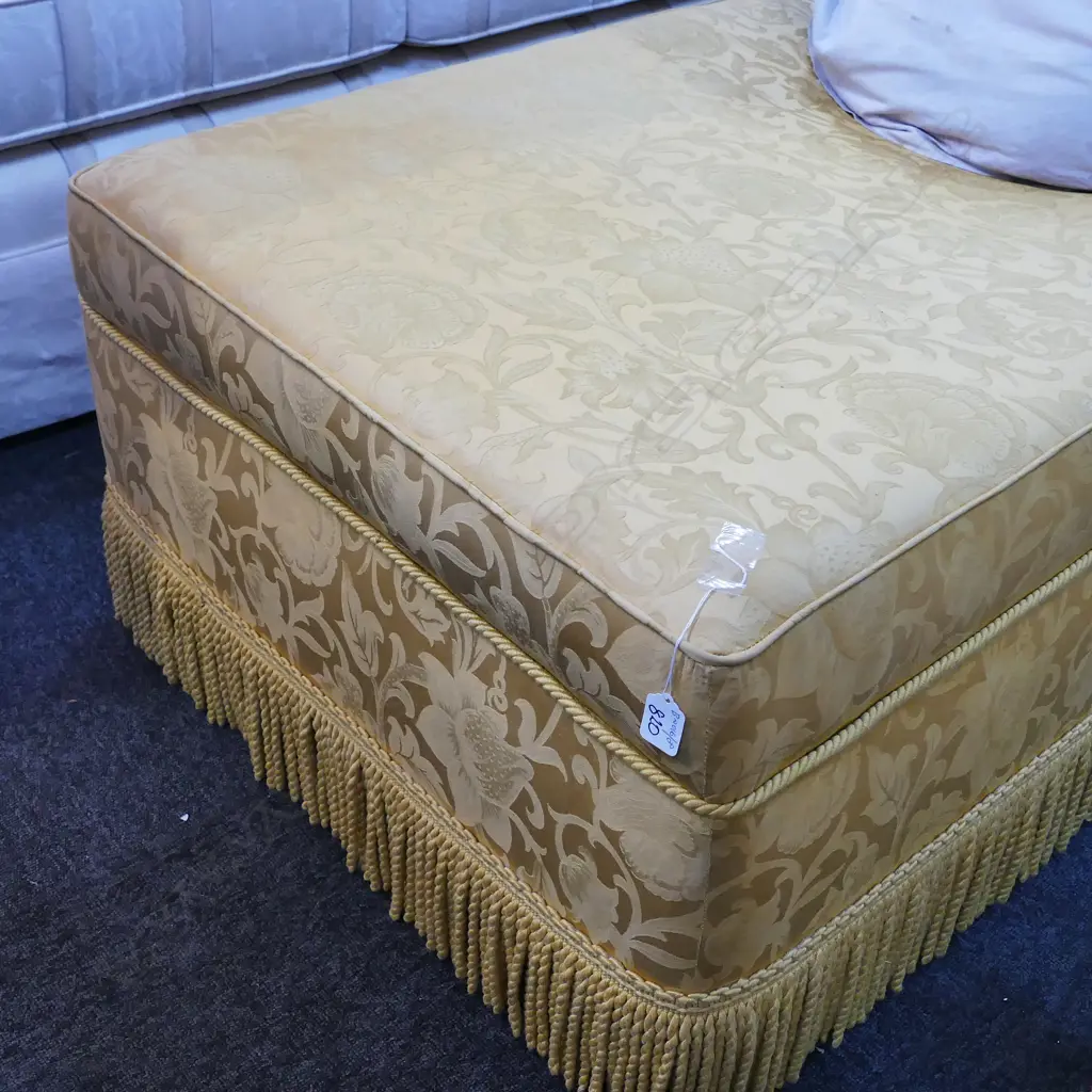 GOLD UPHOLSTERED OTTOMAN Image 1++