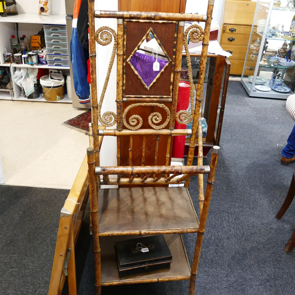 EDW. BAMBOO & CANE MAGAZINE STAND/WHATNOT Image 1++